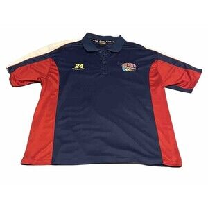 JEFF GORDON 24 Du Pont Hendrick Motorsports NASCAR Men Polo Shirt 2XL Chase Golf